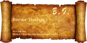 Berda Ibolya névjegykártya
